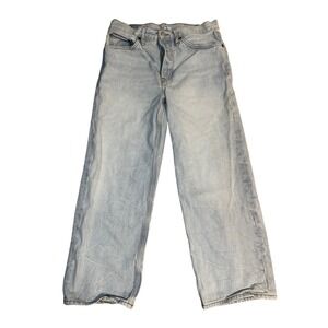 RE DONE Loose Crop Jeans Light Wash Denim Size 26